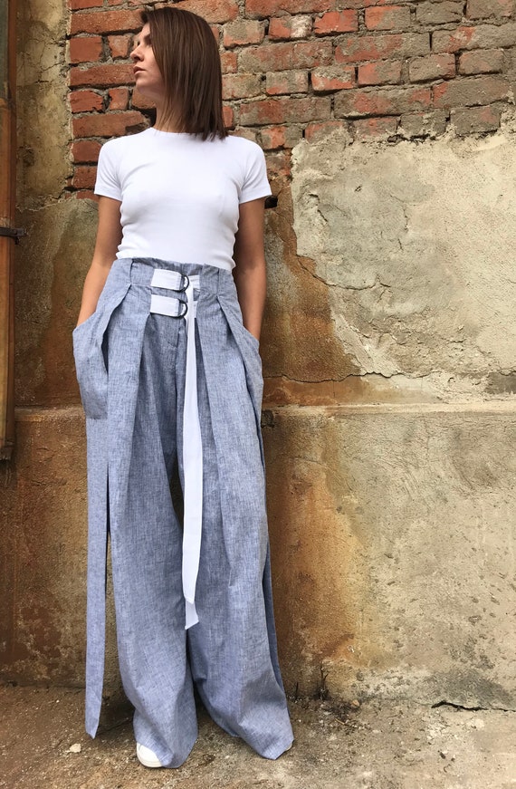 Cotton Linen Pants, Wide Leg Pants, Women Wide Leg Pants, Women Linen Pants,  Women Cotton Linen Pants, High Waist Pants, Summer Women Pants -  Canada