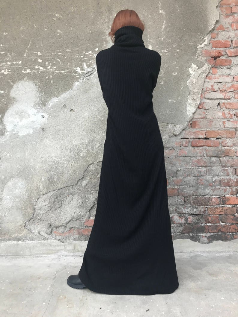 Plus Size Maxi Dress, Knit Sweater Dress, Long Maxi Dress, Winter Maxi Dress, Women Dress, Elegant Dress, Black Dress, Bohemian Clothing image 6