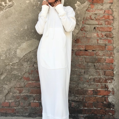 Maxi Sweatshirt Dress Hooded Sweatshirt Dress Long - Etsy Norway