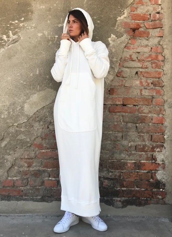 Maxi Sweatshirt Dress Hooded Sweatshirt Dress Long - Etsy