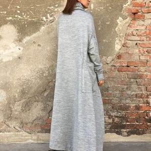 Plus Size Cardigan, Wrap Cardigan, Women Long Coat, Minimalist Fashion, Maxi Cardigan, Gray Cardigan, Hooded Cardigan, Cotton Cardigan image 4