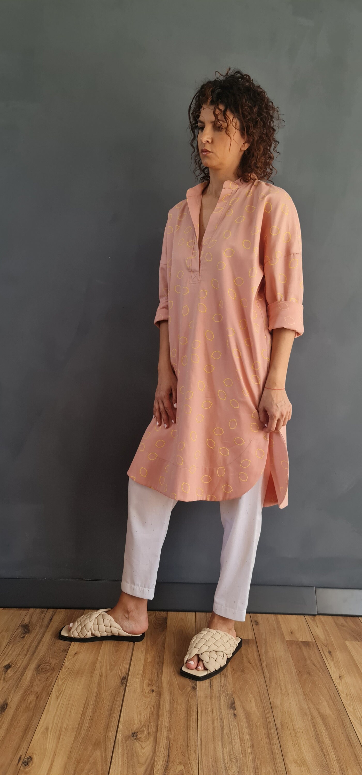DEPT majotae tunic botanical dyeing 白 DEPT majotae tunic botanical dyeing 白