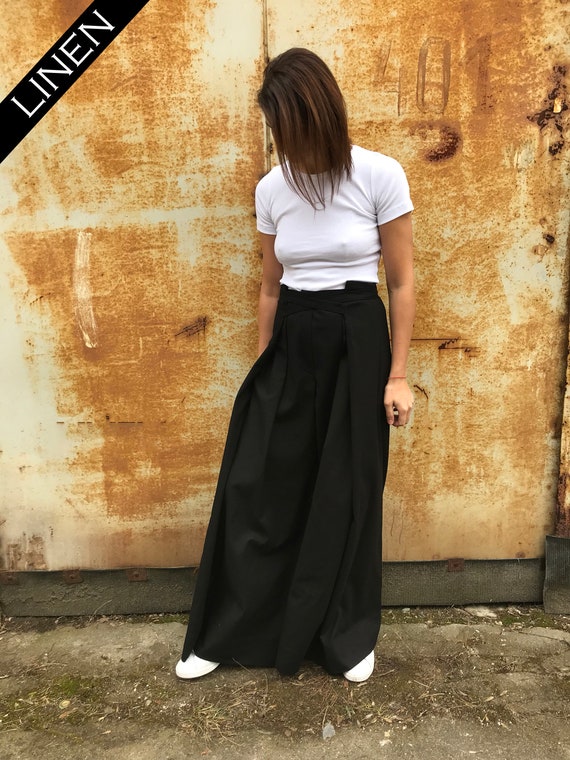 【I AM MARI】Washia Linen S/S T Blouse Wide Slacks Set WASHABLE_SILK_HIGH_RISE_PANT_S