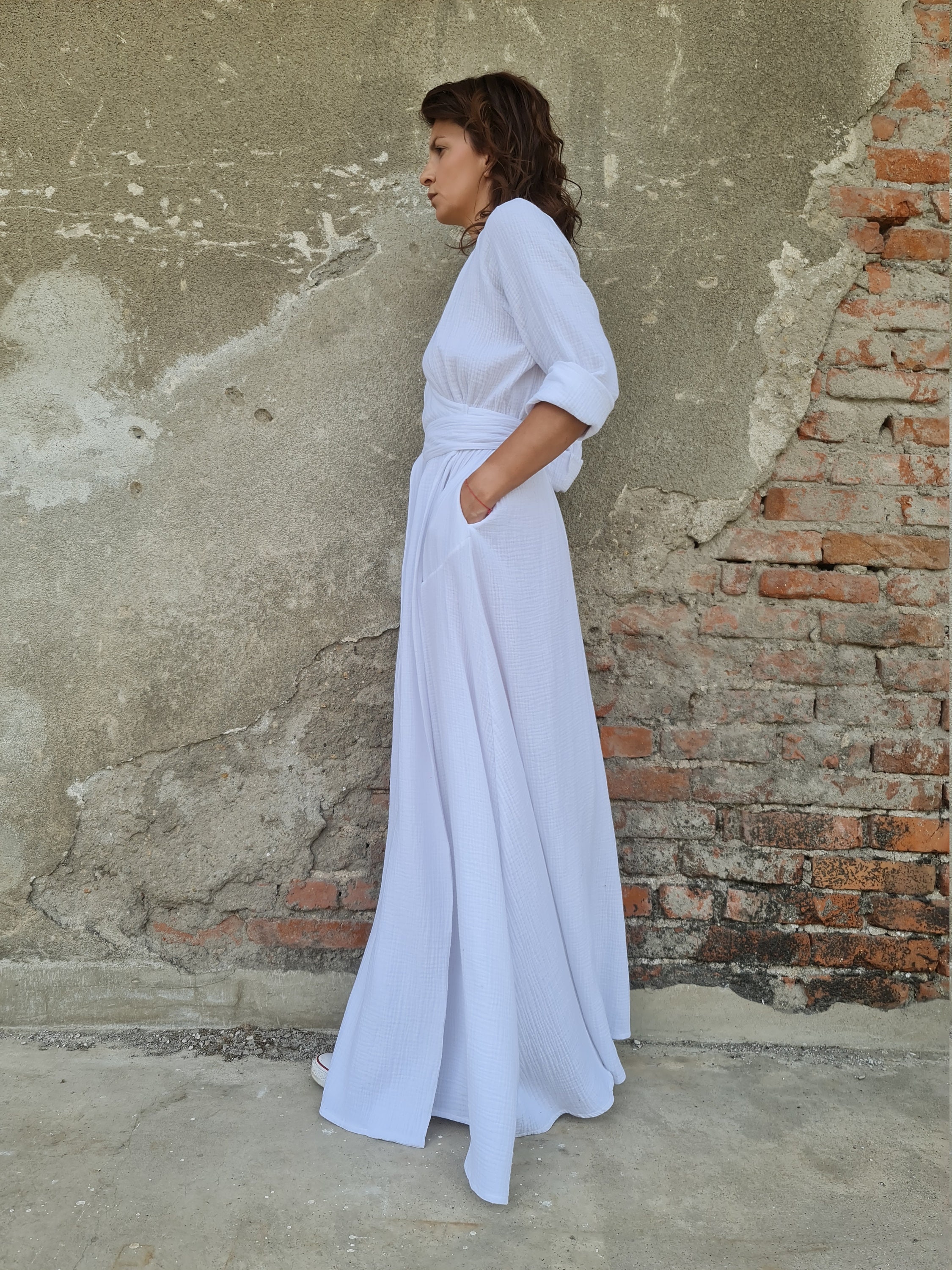 Wedding Dress Beach Wedding Dress Muslin Wedding Dress | Etsy