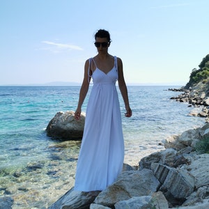 White Wrap Dress, White Long Dress, White Maxi Dress, Long Wrap Dress, White Strap Dress, Wrap Maxi Dress, Plus Size Wrap Dress, White Dress