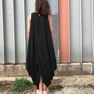 Black Linen Dress, Maxi Linen Dress, Tulip Linen Dress, Long Linen Dress, Long Black Dress, Women Black Dress, Casual Linen Dress, Linen image 3