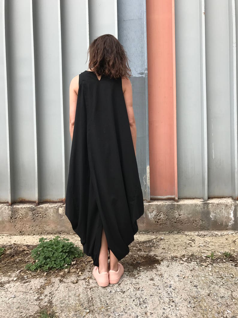 Black Linen Dress, Maxi Linen Dress, Tulip Linen Dress, Long Linen Dress, Long Black Dress, Women Black Dress, Casual Linen Dress, Linen image 3