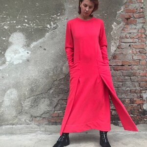 Red Maxi Dress, Red Dress, Abaya Dress, Loose Dress, Plus Size Kaftan, Maxi Dress, Futuristic Clothing, Minimalist Dress, Plus Size Kaftan image 4