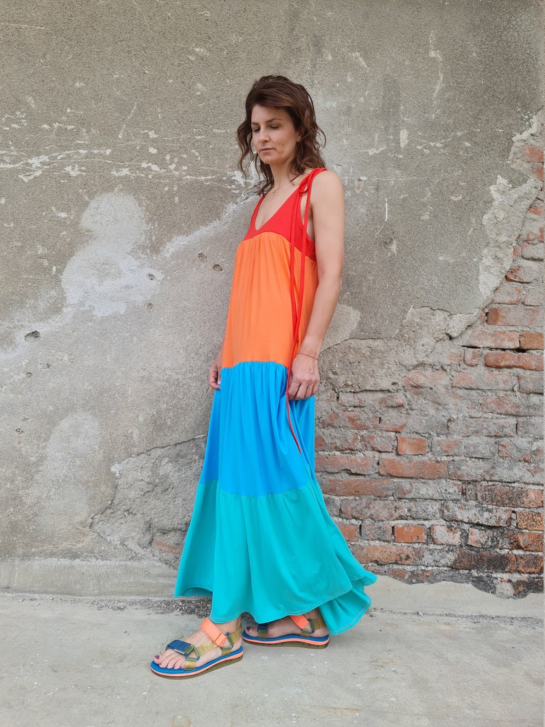 Colorful Summer Dress, String Maxi Dress, Long String Dress, Sleeveless Summer Dress, Woman Summer Dress, Long Summer Dress, Beach Dress, image 2