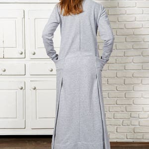 Abaya Dress, Plus Size Kaftan Dress, Maxi Dress, Sweater Dress, Women Dress, Minimalist Dress, Long Maxi Dress, Gray Dress, Elegant Dress, image 4