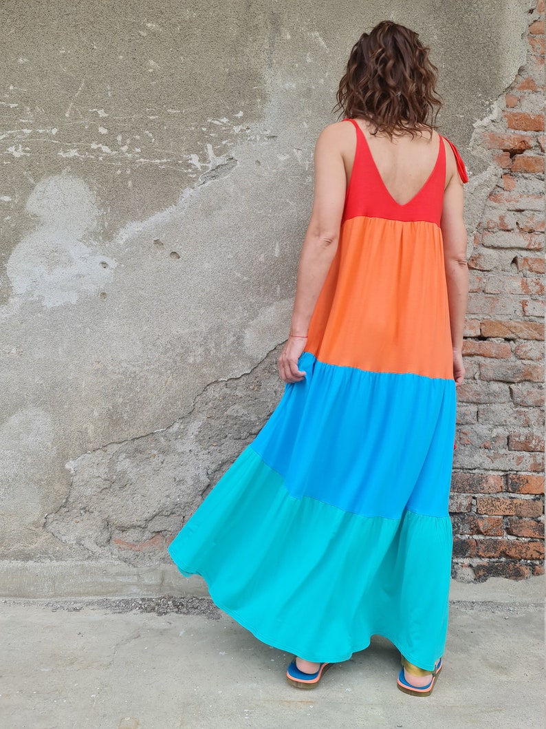 Colorful Summer Dress, String Maxi Dress, Long String Dress, Sleeveless Summer Dress, Woman Summer Dress, Long Summer Dress, Beach Dress, image 8