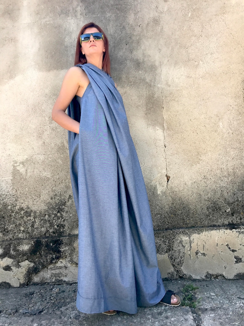 Japanese Clothing, Women Jumpsuit, Denim Jumpsuit, Women Kaftan Dress, Summer Jumpsuit, Maxi Jumpsuit, Extravagant Jumpsuit, Cotton Jumpsuit image 5