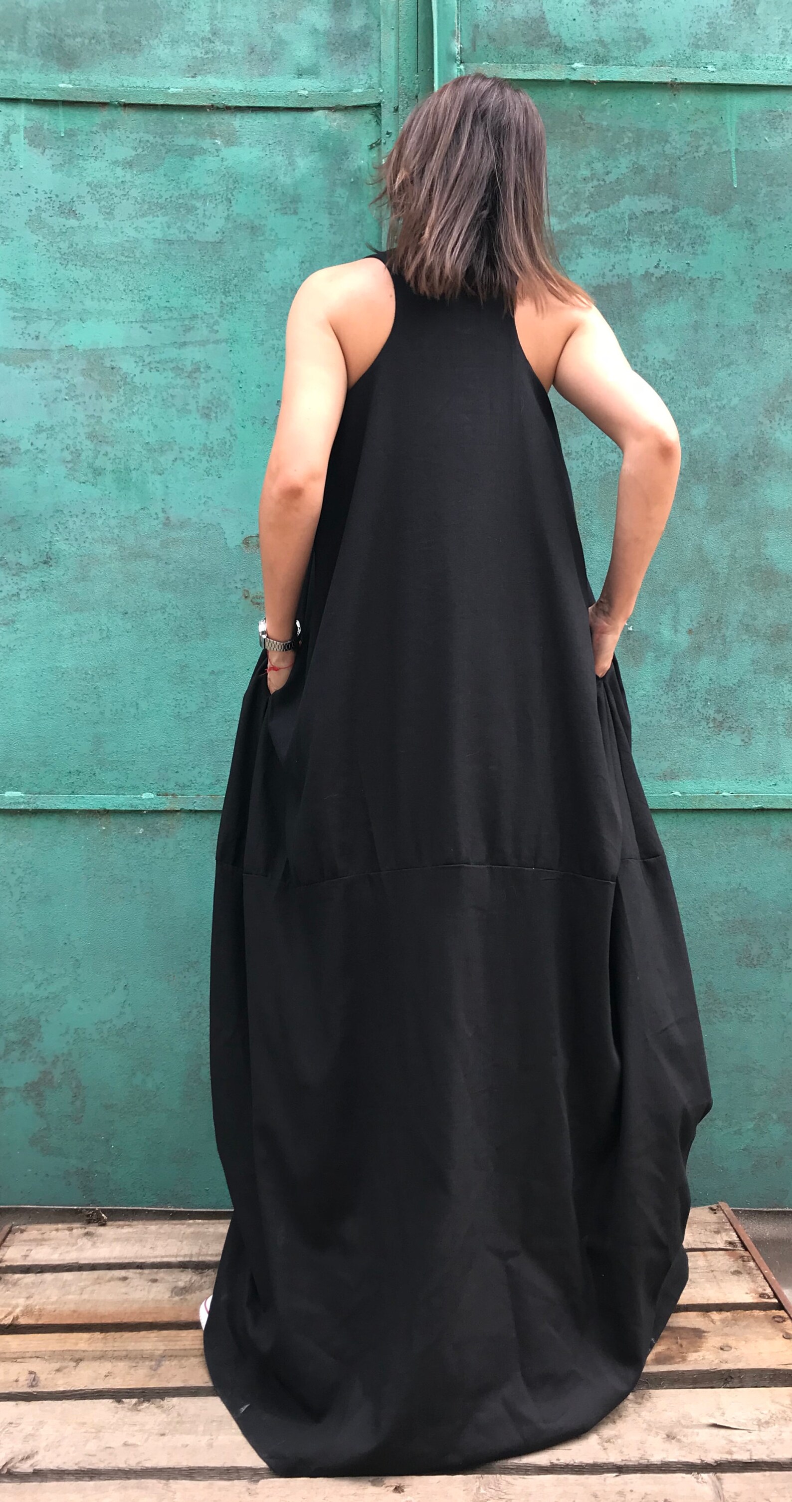 Valdis Linen Dress Black