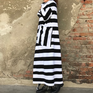 Plus Size Cardigan, Long Sweater Coat, Black And White Coat, Women Fall Cardigan, Avant Garde Clothing, Women Maxi Cardigan, Women Cardigan image 5