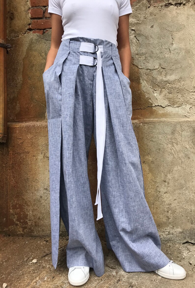 High Waist Linen Pants Womens Linen Pants Wide Leg Linen - Etsy