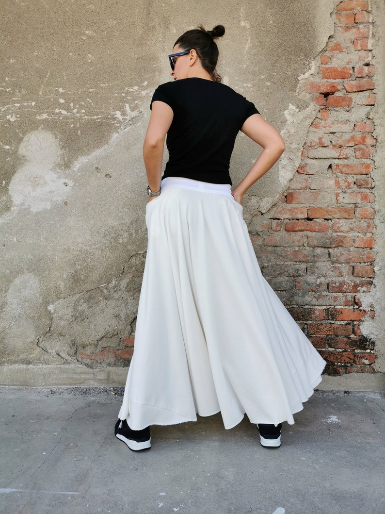 Cotton Flare Skirt Long Cotton Skirt White Flare Skirt Long - Etsy