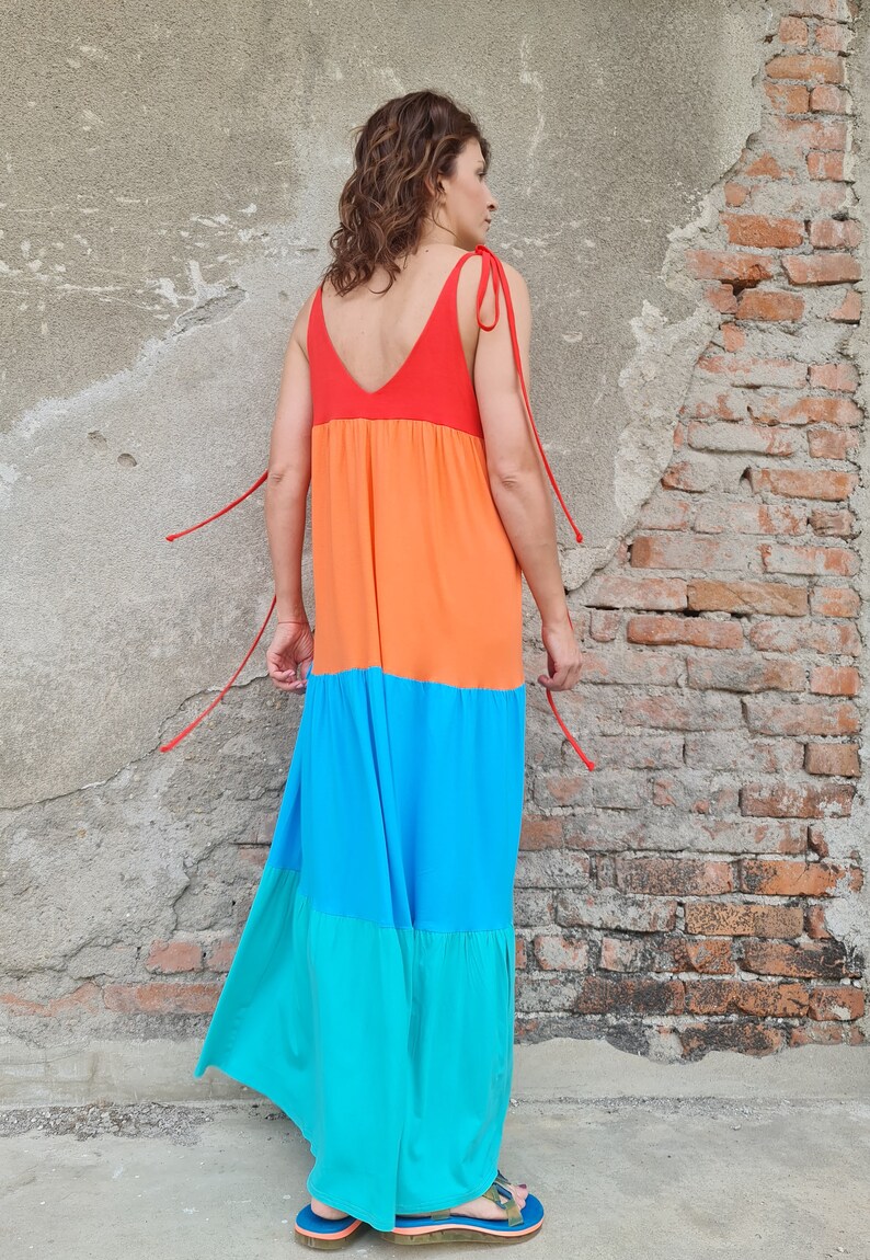 Colorful Summer Dress, String Maxi Dress, Long String Dress, Sleeveless Summer Dress, Woman Summer Dress, Long Summer Dress, Beach Dress, image 6