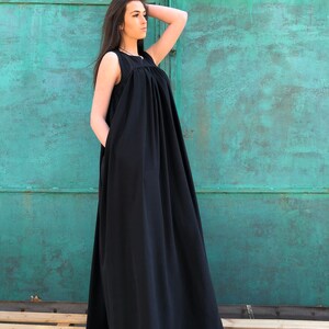 Black Maxi Dress Black Minimalist Dress Black Kaftan Dress - Etsy