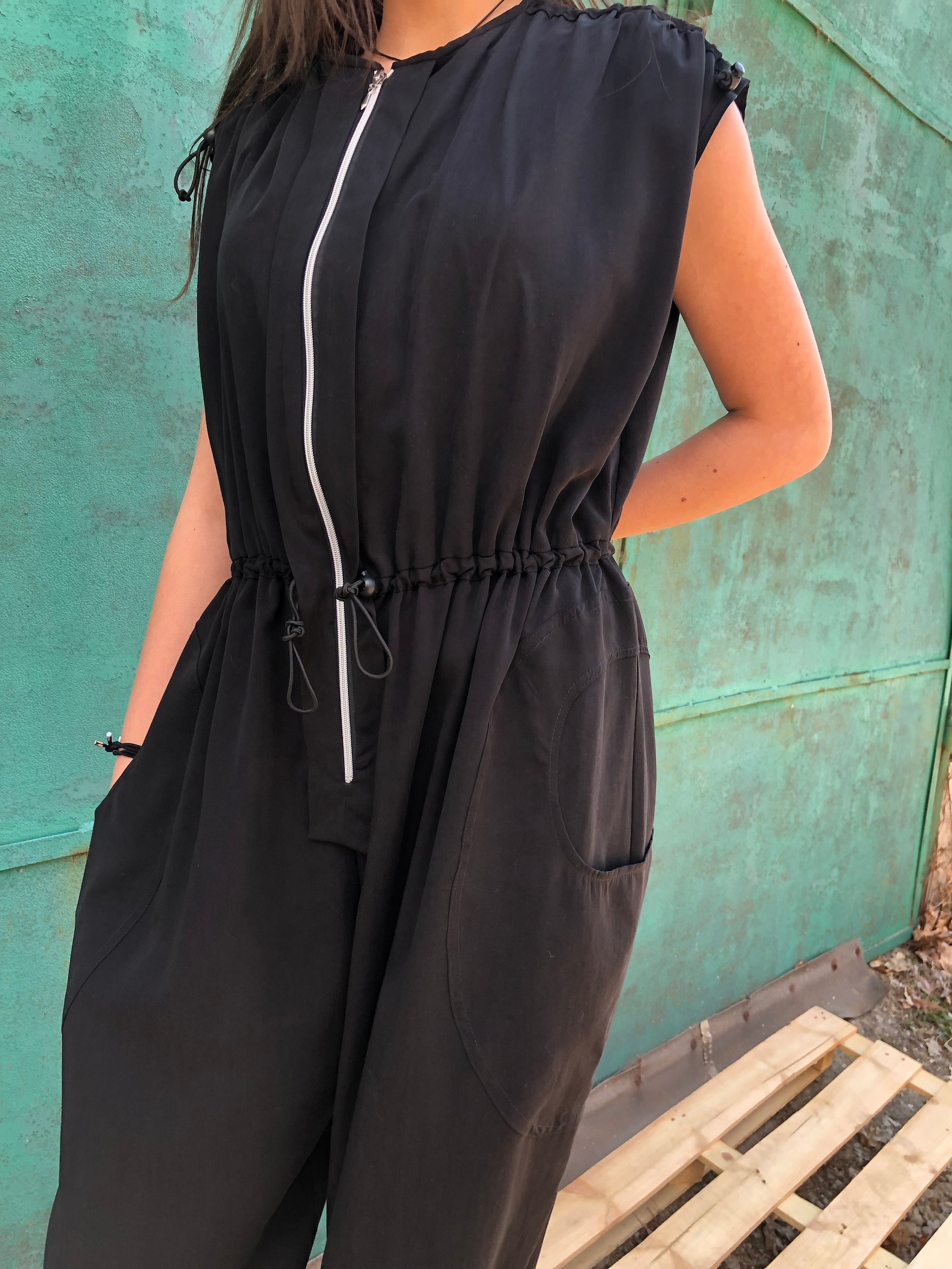 Sleeveless Lyocell Jumpsuit