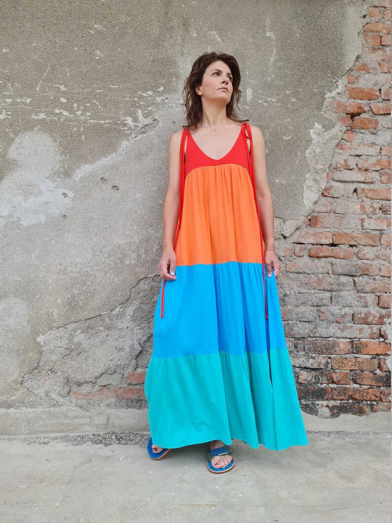 Colorful Summer Dress, String Maxi Dress, Long String Dress, Sleeveless Summer Dress, Woman Summer Dress, Long Summer Dress, Beach Dress, image 4