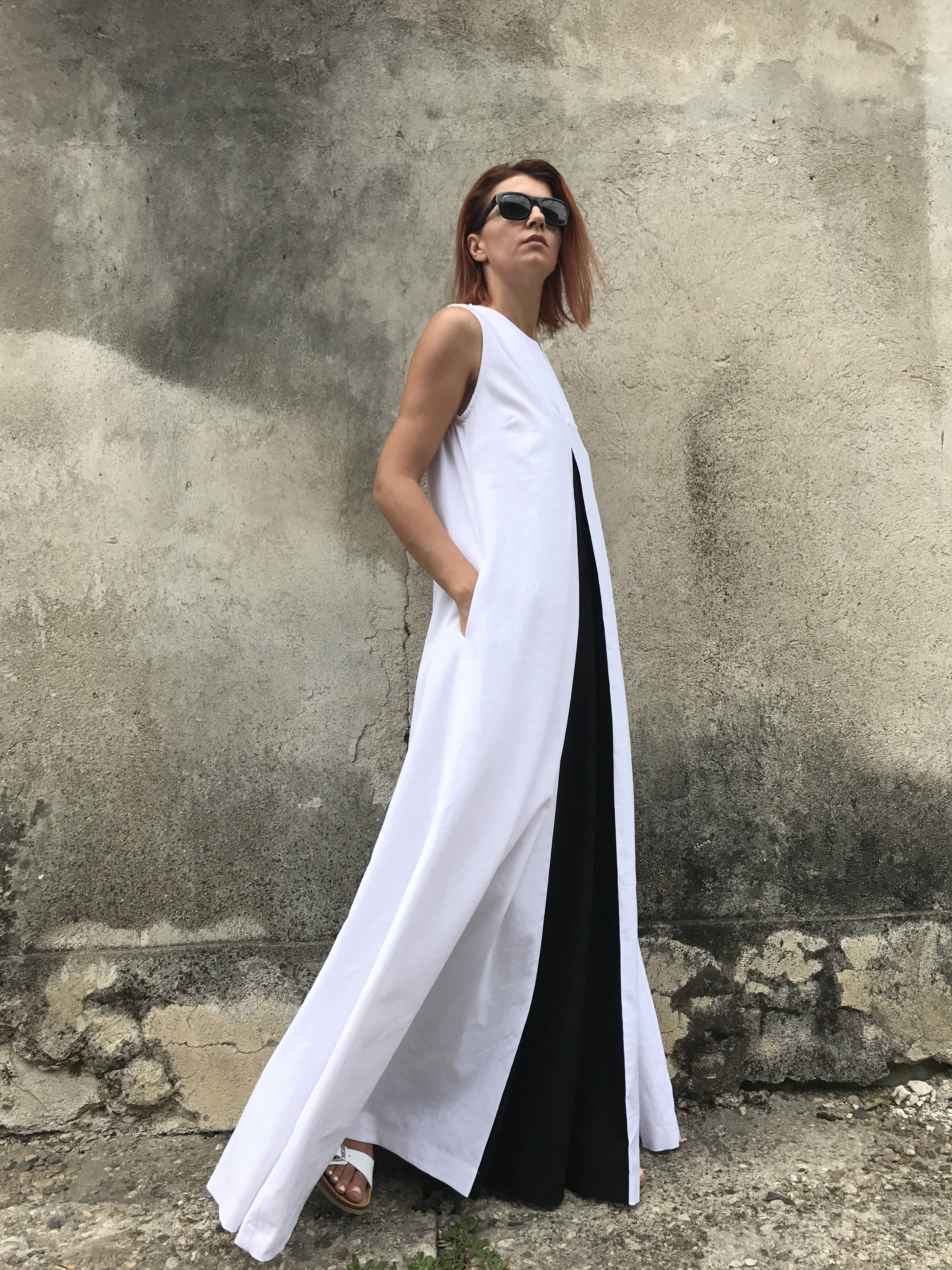 Robe simple sans manches avec poches