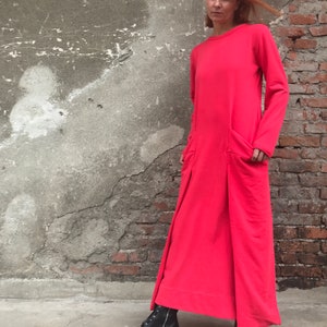 Red Maxi Dress, Red Dress, Abaya Dress, Loose Dress, Plus Size Kaftan, Maxi Dress, Futuristic Clothing, Minimalist Dress, Plus Size Kaftan image 7