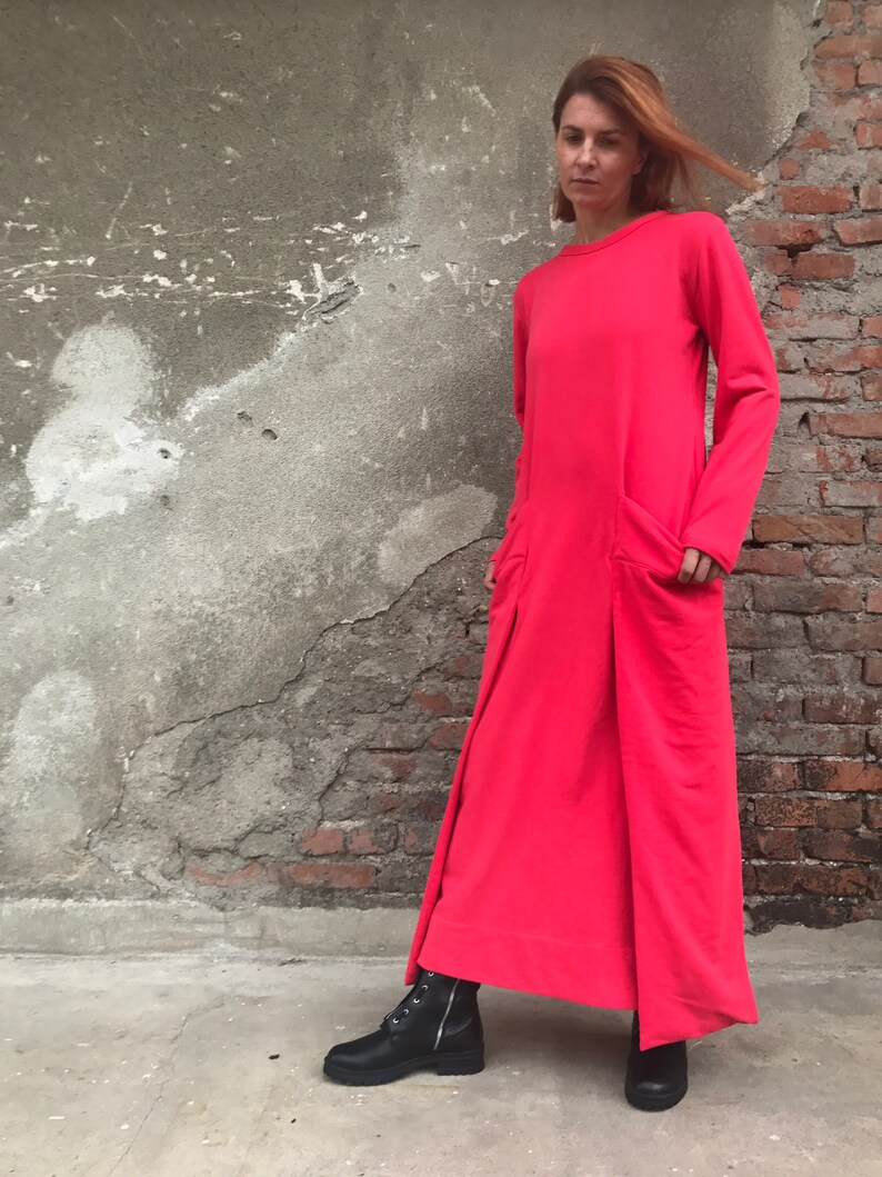 Red Maxi Dress, Red Dress, Abaya Dress, Loose Dress, Plus Size Kaftan, Maxi Dress, Futuristic Clothing, Minimalist Dress, Plus Size Kaftan image 7