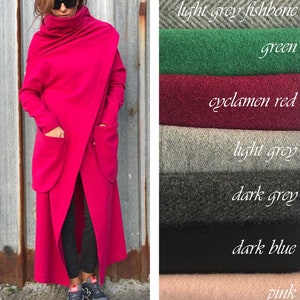 Womens Wool Cardigan, Wrap Coat, Maxi Cardigan, Loose Cardigan, Plus Size Coat, Minimalist Coat, Elegant Coat, Hooded Coat, Long Cardigan image 9
