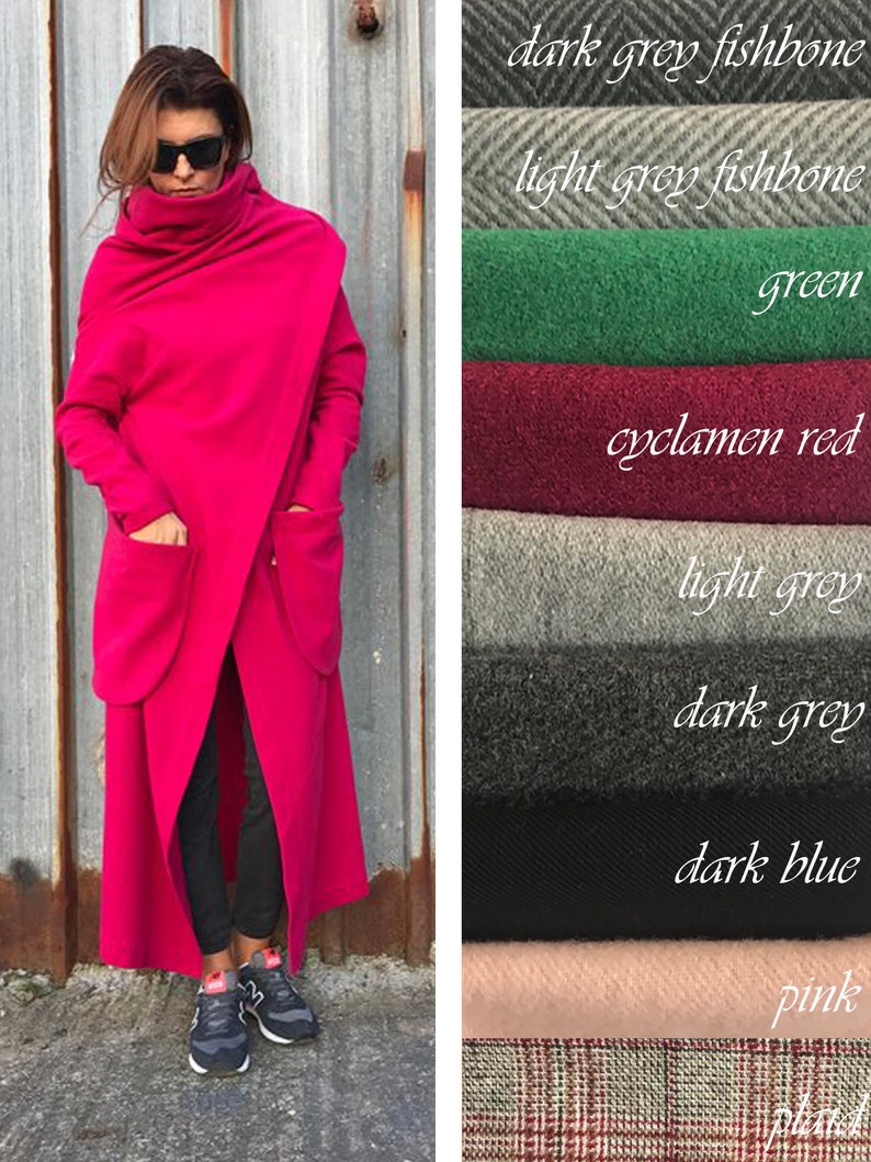 Womens Wool Cardigan, Wrap Coat, Maxi Cardigan, Loose Cardigan, Plus Size Coat, Minimalist Coat, Elegant Coat, Hooded Coat, Long Cardigan image 9
