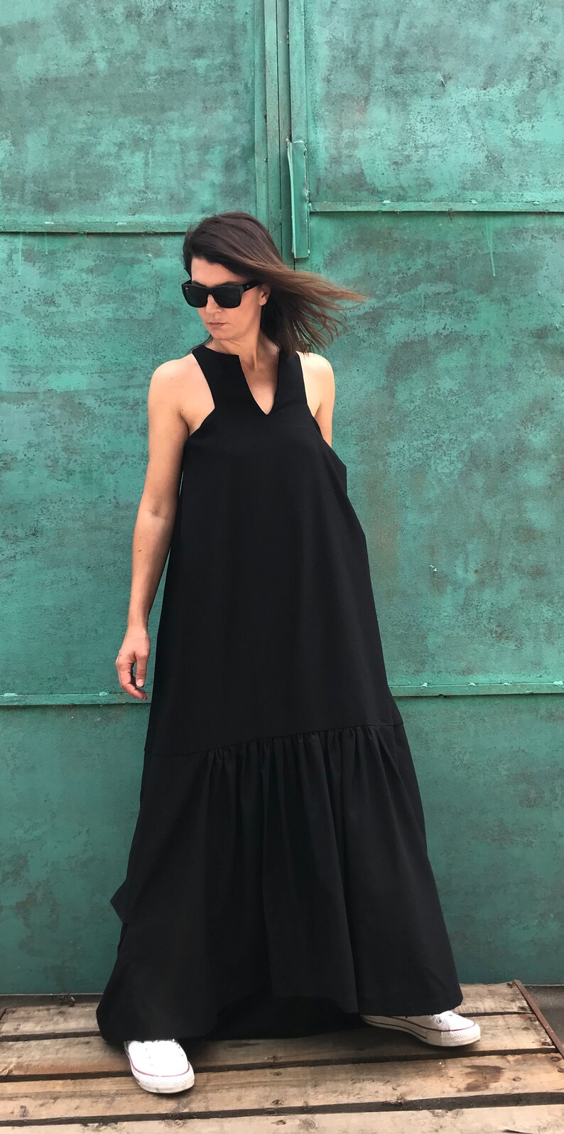 Black Maxi Linen DressMaxi Linen Dress Black Linen Dress | Etsy