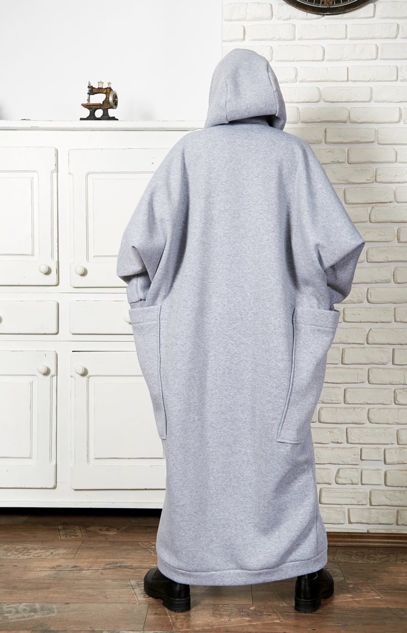 Maxi Sweatshirt Dress, Hooded Sweatshirt Dress, Women Maxi Dress, Maxi Sweater Dress, Maxi Dress, Hooded Sweatshirt, Long Sweatshirt Dress image 5