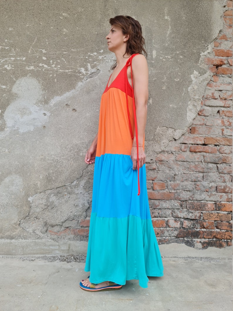 Colorful Summer Dress, String Maxi Dress, Long String Dress, Sleeveless Summer Dress, Woman Summer Dress, Long Summer Dress, Beach Dress, image 3