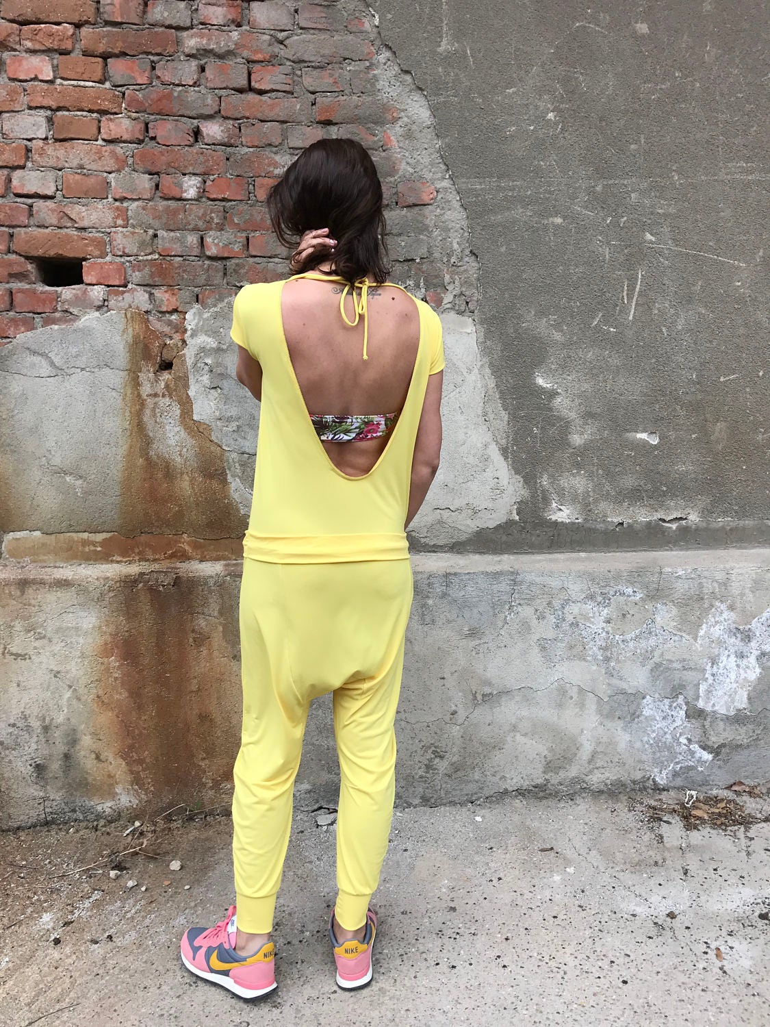 Nike yellow cheap jumpsuit