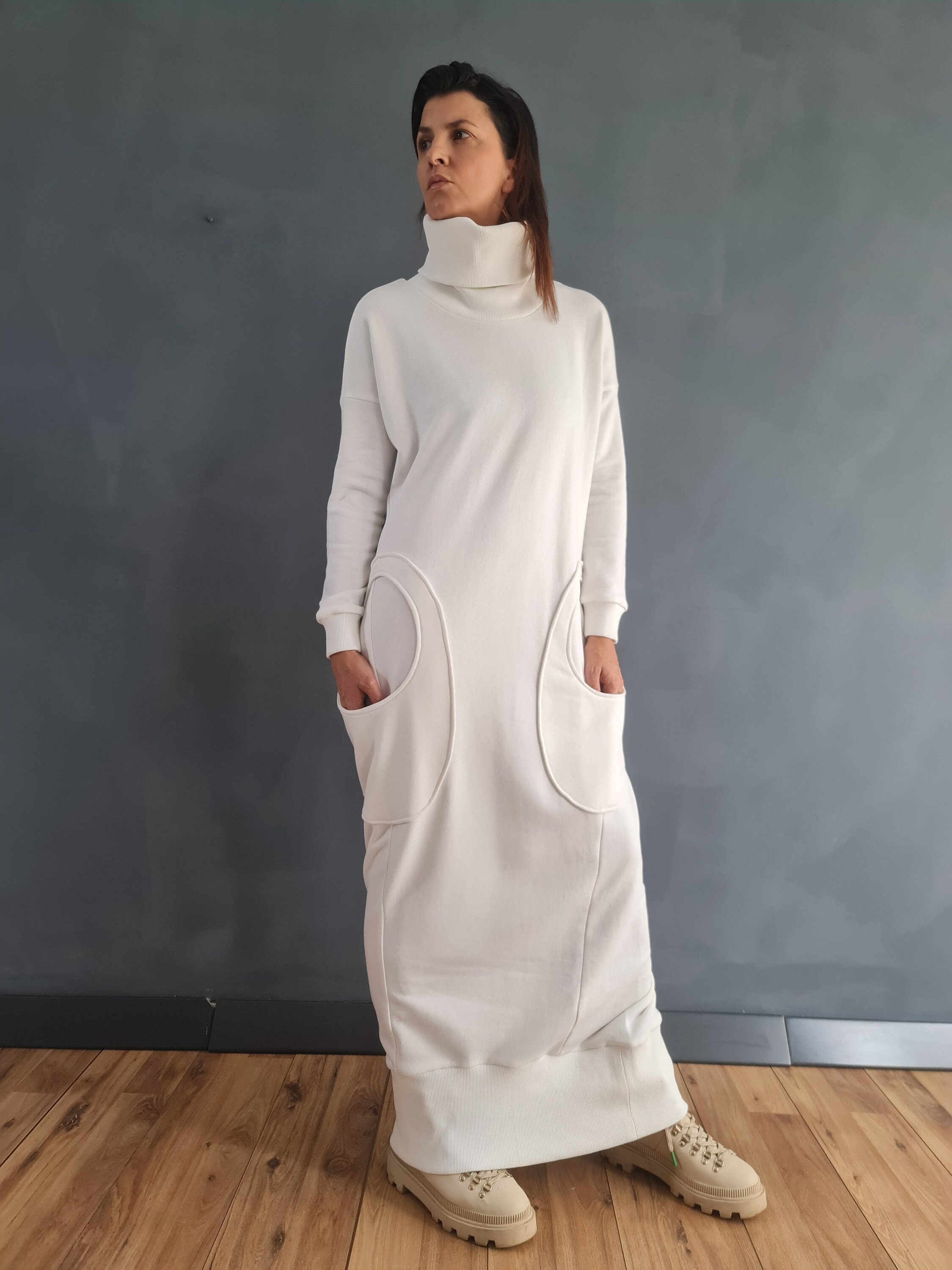 fitted lace wedding dress Cressida Knitted Turtleneck Maxi Dress main image 0