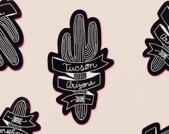 Cactus sticker, Tucson Arizona, vinyl decal, saguaro sticker