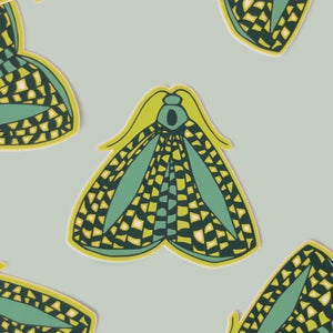 Mosaic Moth Vinyl Sticker