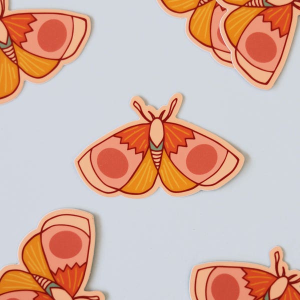 Pink Moth Vinyl Sticker
