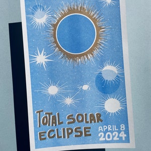 2024 Solar Eclipse Riso Print