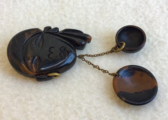 Bakelite Martha Sleeper Brooch Exquisite Lady Pin… - image 6