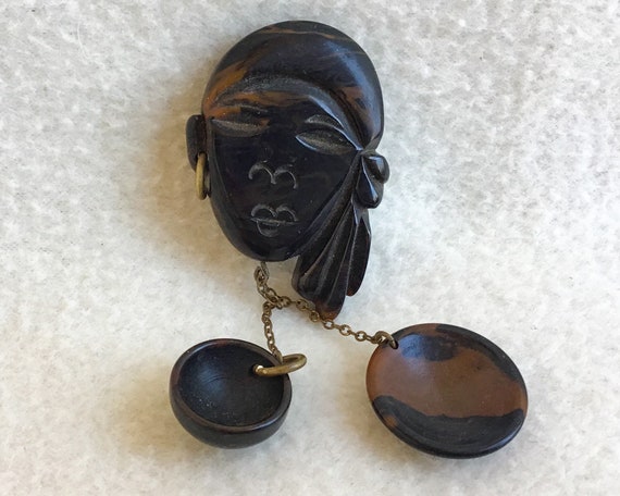 Bakelite Martha Sleeper Brooch Exquisite Lady Pin… - image 7