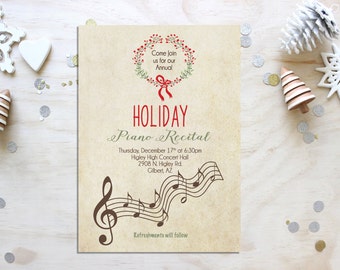 recital invitation etsy