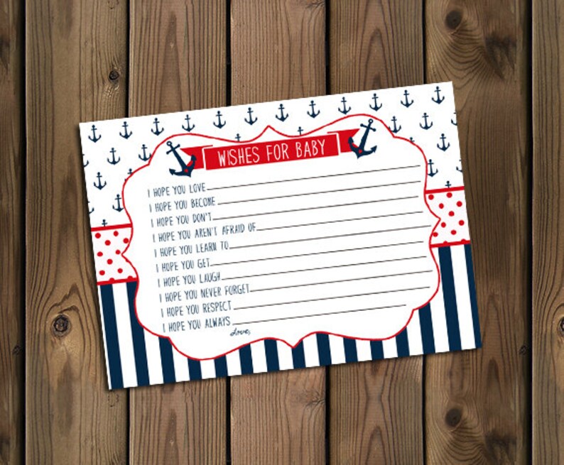 nautical diaper raffle ticket printable instant download