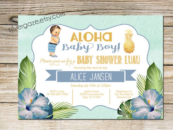 luau baby shower invitations