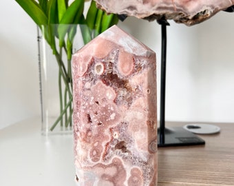 Beautiful Pink Amethyst tower/ Pink Amethyst Crystal Point/ Pink Amethyst Crystal/ Pink Amethyst sphere/ Gift for her