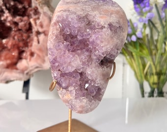 Pink Amethyst freeform/ Pink Amethyst Crystal Point/ Pink Amethyst Crystal/ Flower Agate/ Gift for her/ S1