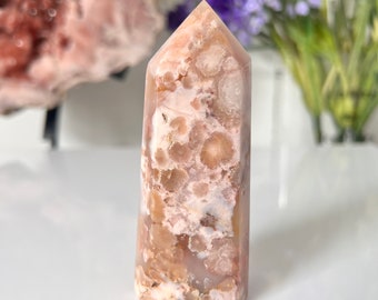 Flower Agate Tower/ Flower Agate crystal/ crystal point/ crystal tower/ Gift for her