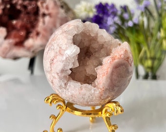 Drusy Pink Amethyst  sphere/ Pink Amethyst Crystal Point/ Pink Amethyst tower/ Pink Amethyst sphere/ Gift for her