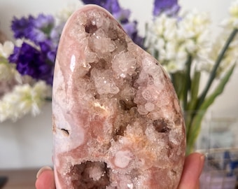 Pink Amethyst freeform/ Pink Amethyst Crystal Point/ Pink Amethyst Crystal/ Flower Agate/ Gift for her/ S1