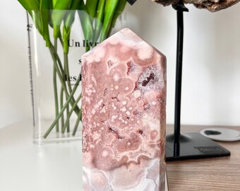 Beautiful Pink Amethyst tower/ Pink Amethyst Crystal Point/ Pink Amethyst Crystal/ Pink Amethyst sphere/ Gift for her