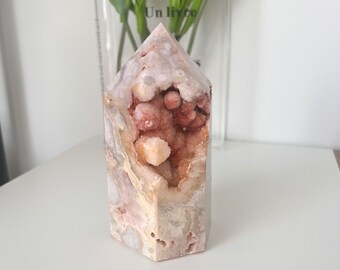 Drusy Pink Amethyst tower/ Pink Amethyst Crystal Point/ Pink Amethyst Crystal/ Pink Amethyst sphere/ Gift for her